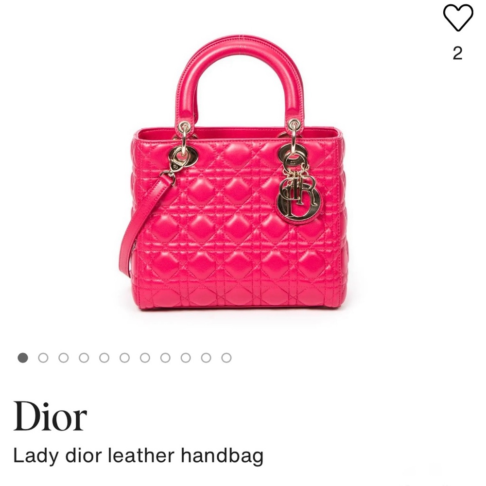 Dior Fuchsia Quilted Leather Shoulder Bag